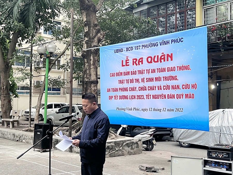 Vĩnh Phúc (Ba Đình): Ra quân đảm bảo trật tự đô thị, an toàn giao thông và vệ sinh môi trường, phòng chống cháy nổ dịp Tết 2023