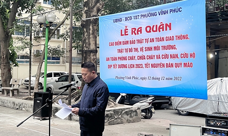 Vĩnh Phúc (Ba Đình): Ra quân đảm bảo trật tự đô thị, an toàn giao thông và vệ sinh môi trường, phòng chống cháy nổ dịp Tết 2023