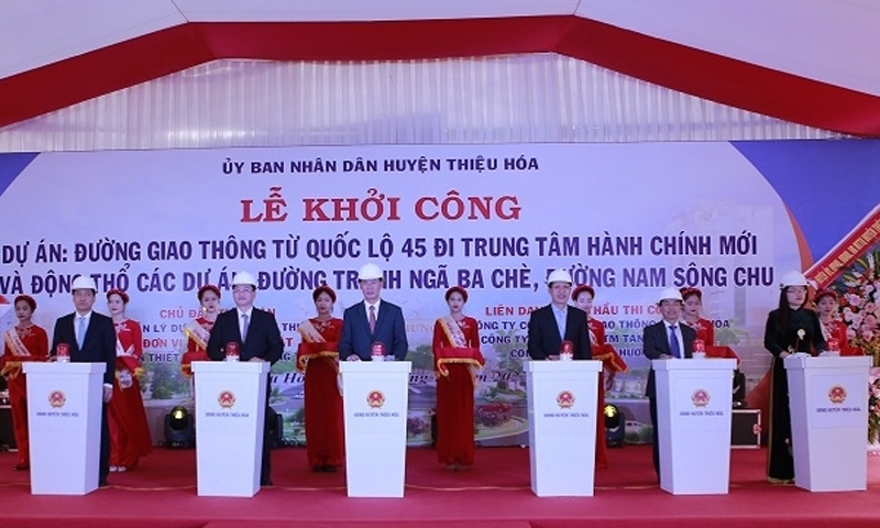 Thiệu Hóa (Thanh Hóa): Khởi công nhiều dự án trọng điểm trên địa bàn