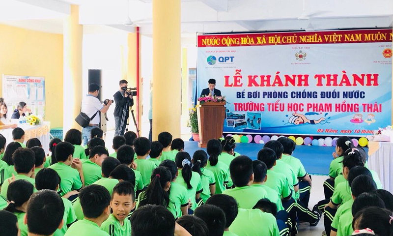 Đà Nẵng: Tập đoàn Hanaka tài trợ bể bơi học đường trường Tiểu học Phạm Hồng Thái