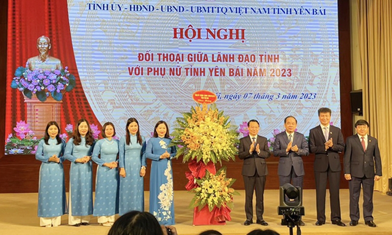 Yên Bái: Hội nghị gặp mặt đối thoại giữa lãnh đạo tỉnh với hội viên phụ nữ các cấp nhân ngày 8/3