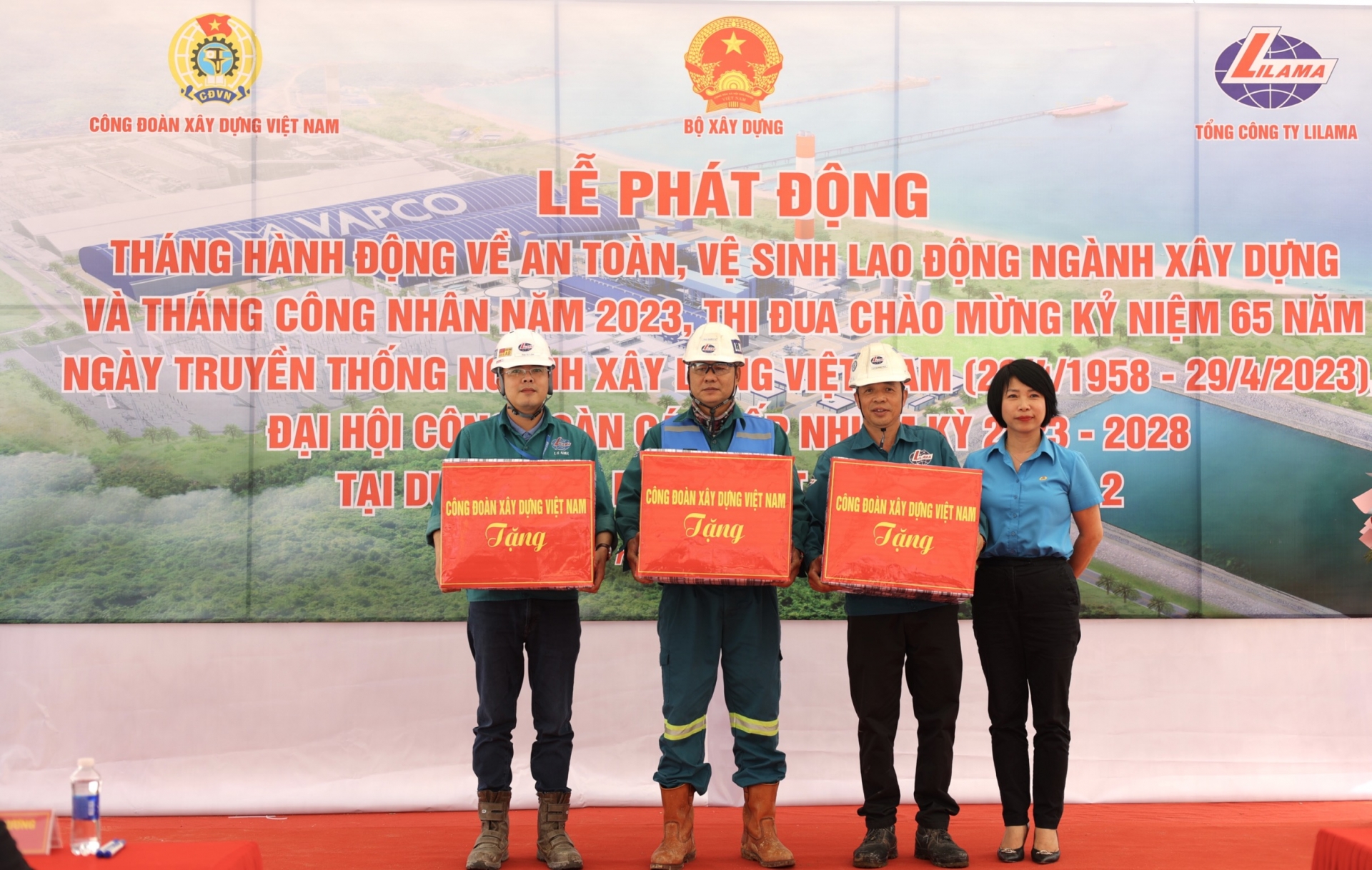 Phát động Tháng hành động về ATVSLĐ ngành Xây dựng, Tháng Công nhân năm 2023 và phát động thi đua tại dự án Nhà máy Nhiệt điện Vũng Áng 2