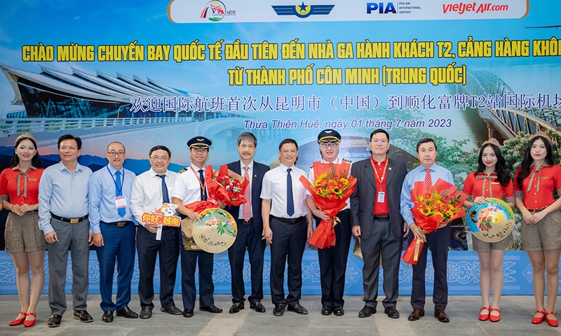 Thừa Thiên - Huế: Đón chuyến bay quốc tế đầu tiên đến Nhà ga T2 - Cảng hàng không quốc tế Phú Bài