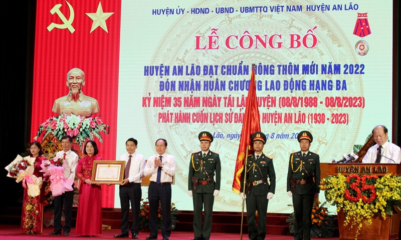 An Lão (Hải Phòng): Đón nhận Huân chương Lao động hạng Ba và Bằng công nhận huyện đạt chuẩn Nông thôn mới năm 2022