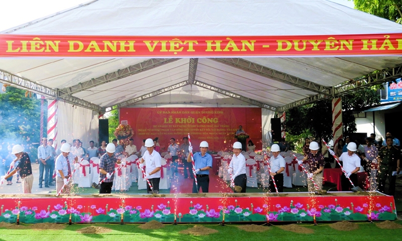 Dương Kinh (Hải Phòng): Khởi công Dự án đầu tư xây dựng tuyến đường trục Đại Thắng