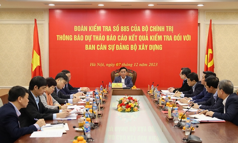 Đoàn Kiểm tra của Bộ Chính trị thông báo dự thảo báo cáo kết quả kiểm tra đối với Ban cán sự đảng Bộ Xây dựng