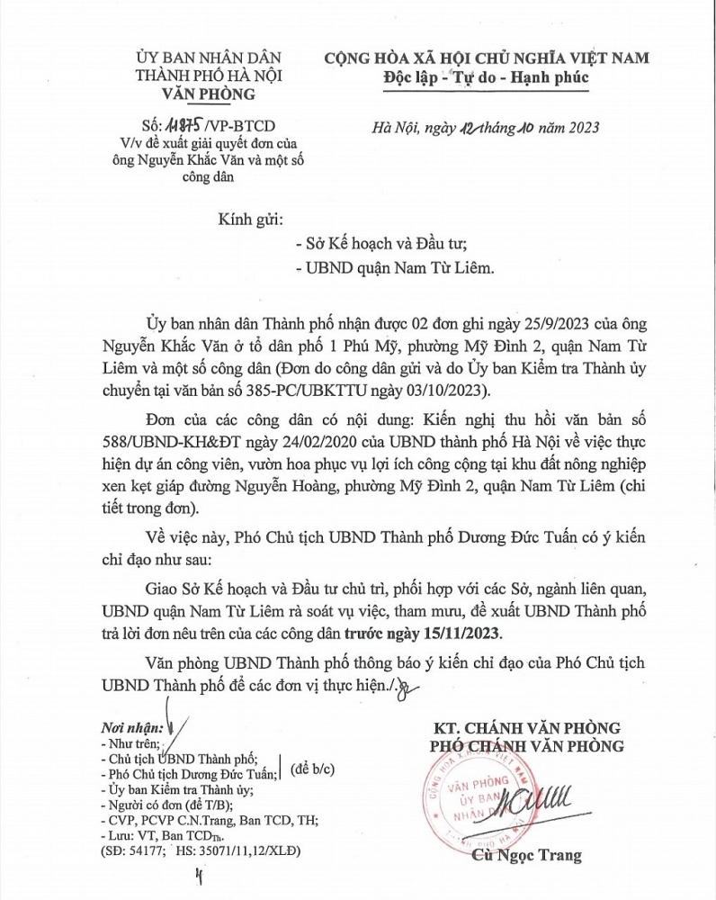 Nam Từ Liêm (Hà Nội): Có “né tránh” trong việc trả lời kiến nghị của người dân?