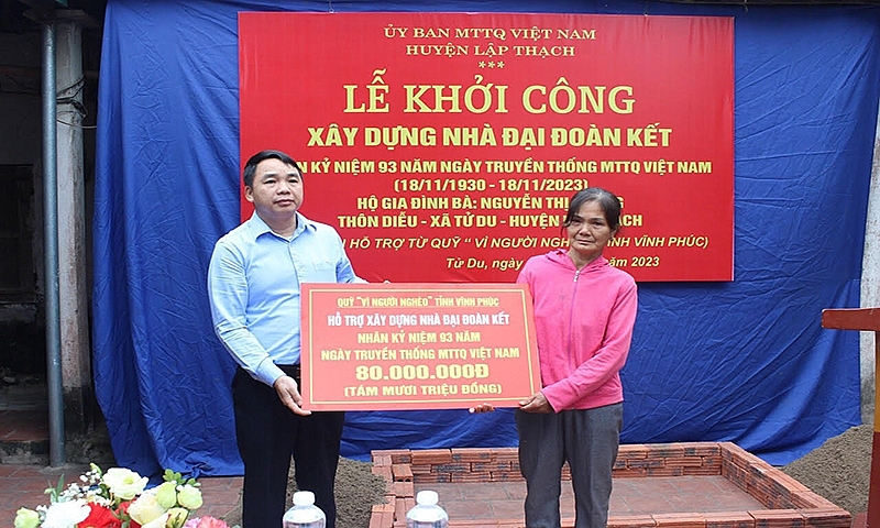 Vĩnh Phúc: Hỗ trợ xây dựng 236 nhà Đại đoàn kết cho người có hoàn cảnh đặc biệt khó khăn