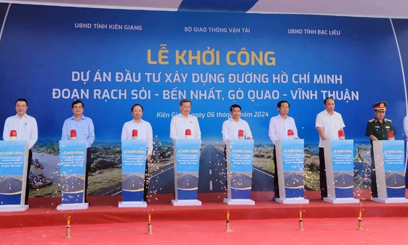 Kiên Giang: Khởi công đường Hồ Chí Minh dài 93km