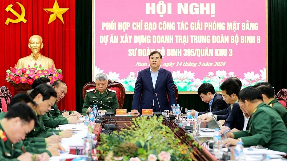 Nam Định làm việc với Đoàn công tác Quân khu 3 về GPMB xây dựng Doanh trại Trung đoàn bộ binh 8, Sư đoàn bộ binh 395