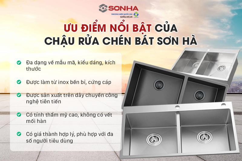 Những ưu điểm của bồn rửa chén Sơn Hà