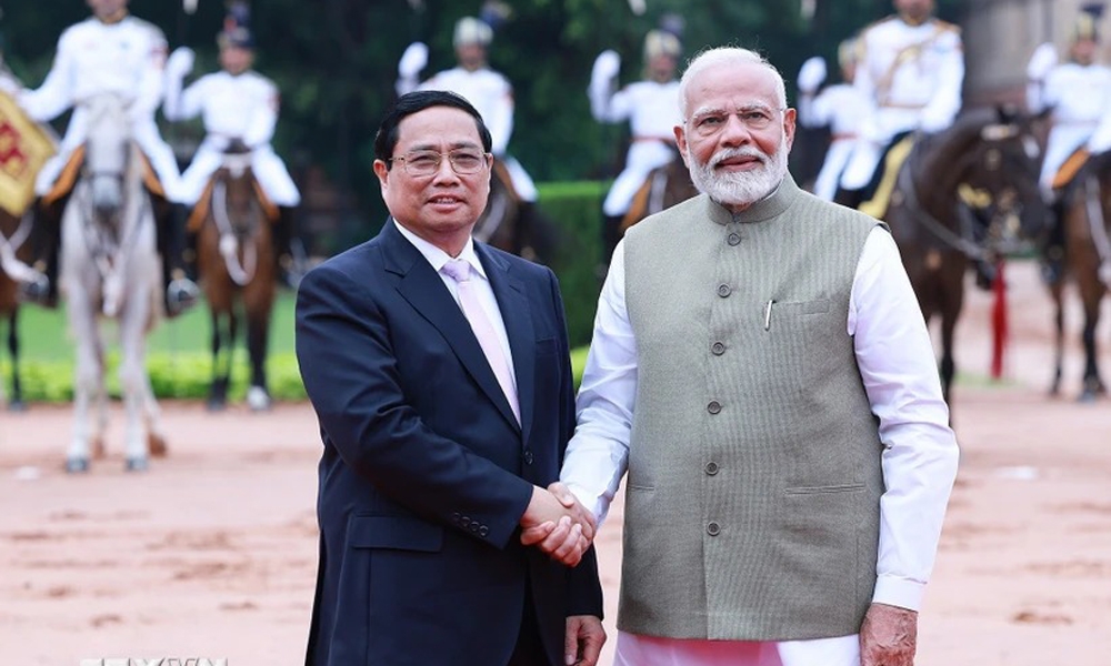 Thủ tướng Ấn Độ Narendra Modi chủ trì lễ đón Thủ tướng Phạm Minh Chính