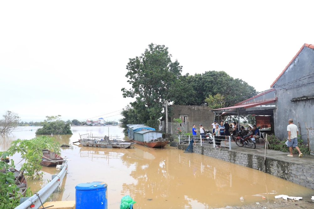 Chủ tịch HĐND Thành phố Hà Nội Nguyễn Ngọc Tuấn kiểm tra các tuyến đê tại huyện Thường Tín