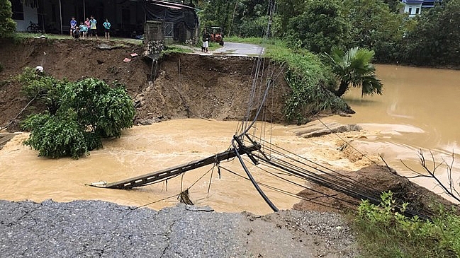 Định Hóa (Thái Nguyên): Gần 90 ngôi nhà của dân bị hư hỏng, một số nơi vẫn có nguy cơ sạt lở do lũ bão