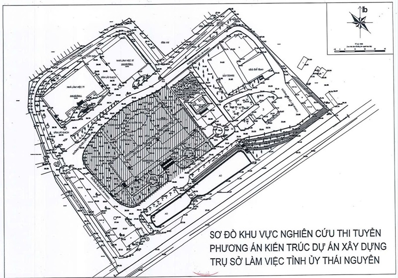 Thi tuyển phương án kiến trúc dự án xây dựng trụ sở làm việc Tỉnh uỷ Thái Nguyên