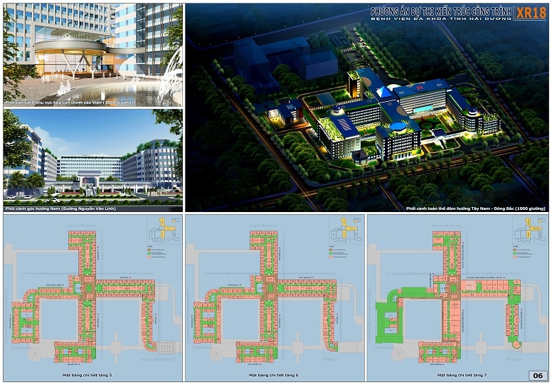 Kết quả thi tuyển phương án kiến trúc công trình Bệnh viện Đa khoa tỉnh Hải Dương