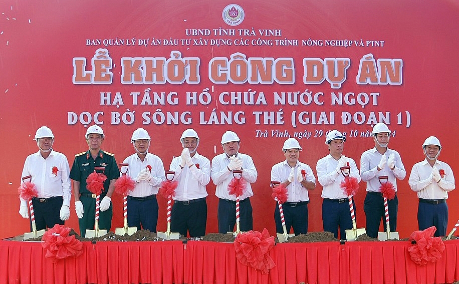 Trà Vinh: Khởi công dự án hồ nước ngọt giai đoạn 1 có vốn đầu tư 1.330 tỷ đồng