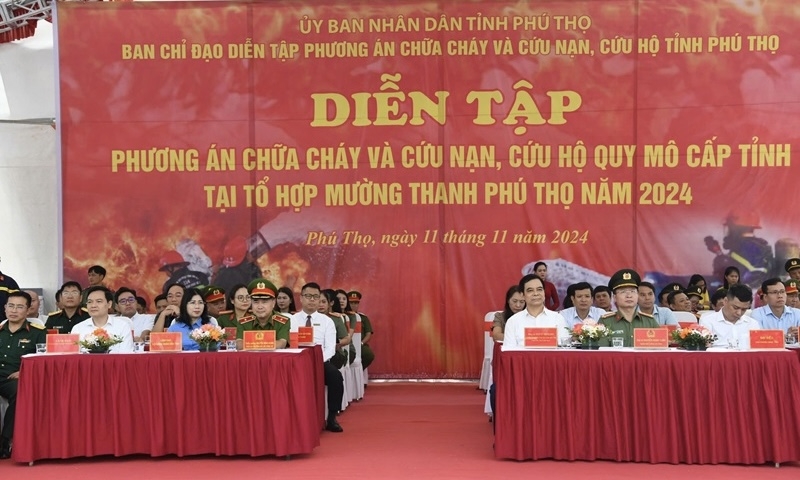 Phú Thọ: Diễn tập phương án chữa cháy và cứu nạn, cứu hộ quy mô cấp tỉnh năm 2024