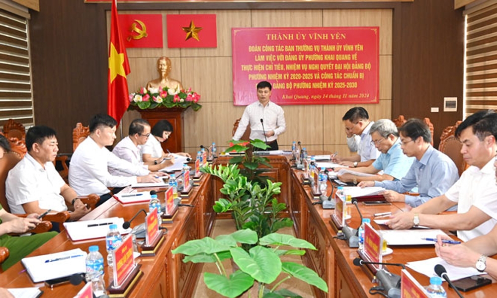 Vĩnh Yên (Vĩnh Phúc): Đảng bộ phường Khai Quang hoàn thành đạt và vượt chỉ tiêu Nghị quyết Đại hội Đảng bộ, nhiệm kỳ 2020 - 2025