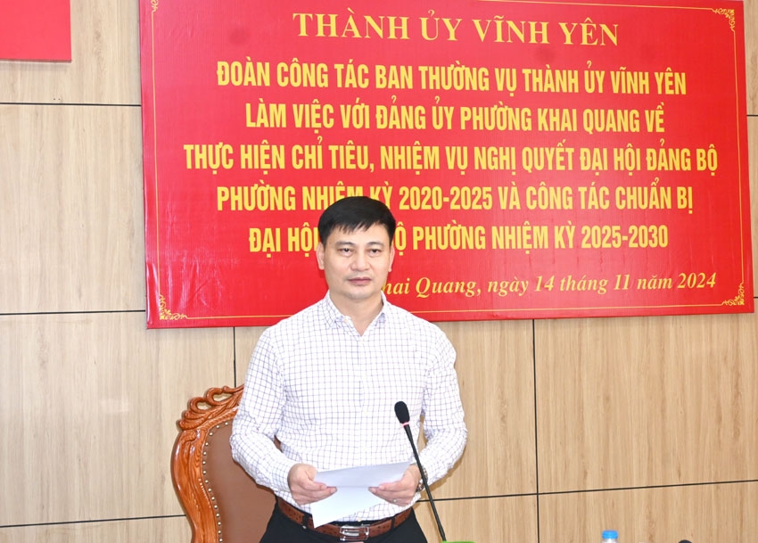 Vĩnh Yên (Vĩnh Phúc): Đảng bộ phường Khai Quang hoàn thành đạt và vượt chỉ tiêu Nghị quyết Đại hội Đảng bộ, nhiệm kỳ 2020 - 2025