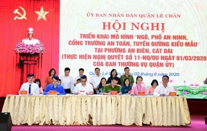 le chan hai phong trien khai mo hinh ngo pho an ninh cong truong an toan tuyen duong kieu mau