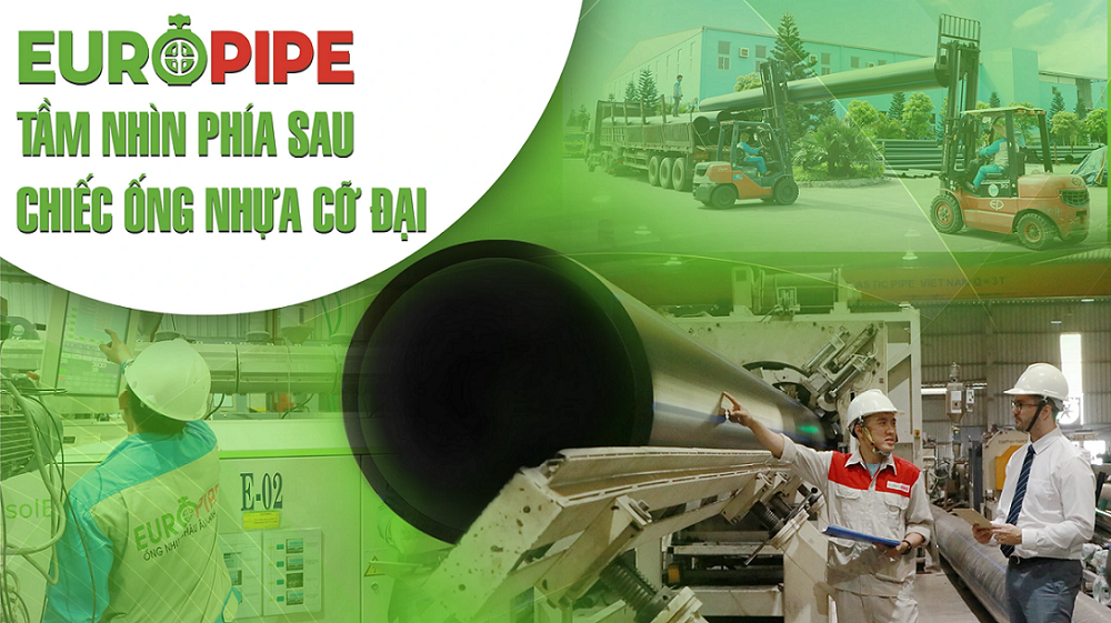 Tầm nhìn phía sau chiếc ống nhựa cỡ đại ở EUROPIPE