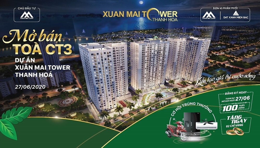 Xuân Mai Tower Thanh Hoá chính thức mở bán căn hộ tòa CT3