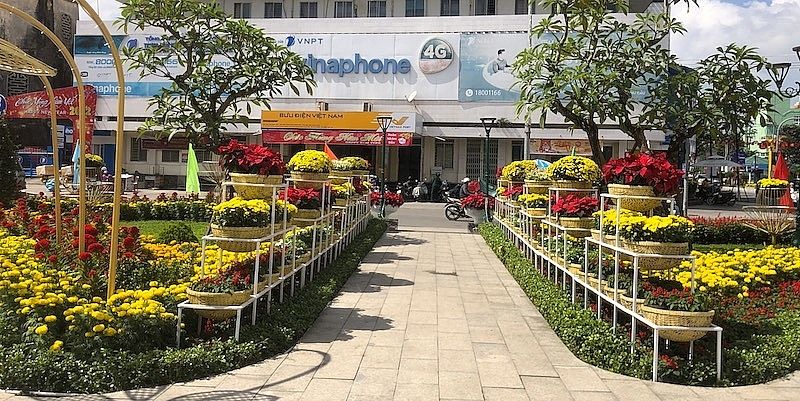 thanh pho quang ngai khong trang tri tet cong vien ba to