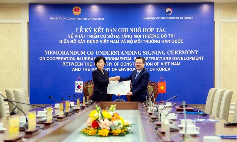Bộ Xây dựng Việt Nam và Bộ Môi trường Hàn Quốc: Tăng cường hợp tác phát triển cơ sở hạ tầng môi trường đô thị