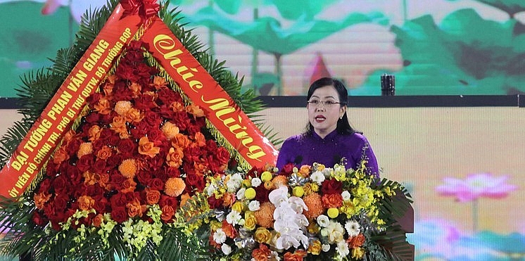 Chủ tịch Quốc hội Vương Đình Huệ dự Lễ kỷ niệm 60 năm Bác Hồ về thăm tỉnh Thái Nguyên