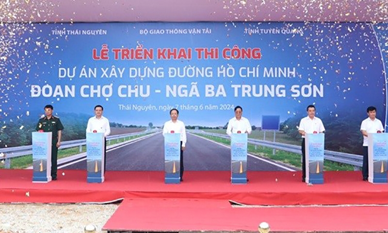 Thái Nguyên: Khởi công xây dựng đường Hồ Chí Minh đoạn Chợ Chu - Ngã ba Trung Sơn